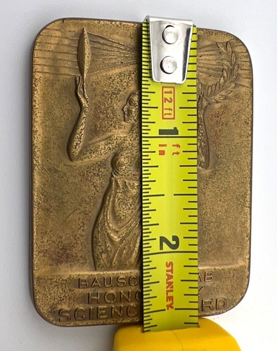 Vintage Bausch & Lomb Ehrenmedaille Wissenschaftspreis Bronze Holzetui Art Deco - Bild 3 von 12