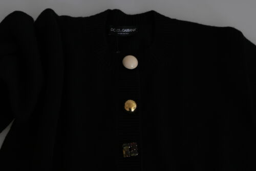 DOLCE & GABBANA Sweater Black Button Embellished Cardigan IT40/US6/S - Picture 7 of 10
