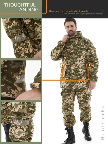 New!Suit demi-season rip stop camouflage Pixel style SLIDE of any size - Picture 19 of 20