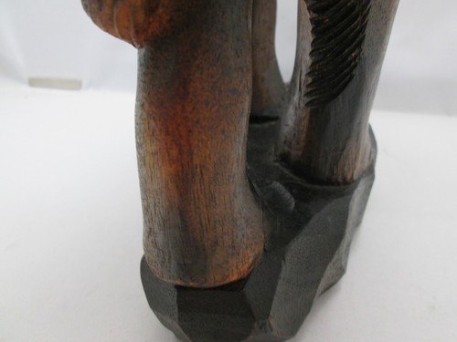 Vintage Large Hand Carved Wooden Elephant Solid Wood 13" x 11" - Picture 13 of 16