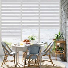 Changshade Cordless 85% Blackout Custom Made Zebra Roller Shade Window Blinds  