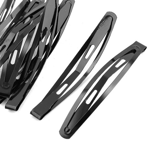 5 PIEZAS Correas para el cabello, 2,8 pulgadas de metal negro pinzas para el cabello a presión para mujeres damas - Imagen 5 de 5