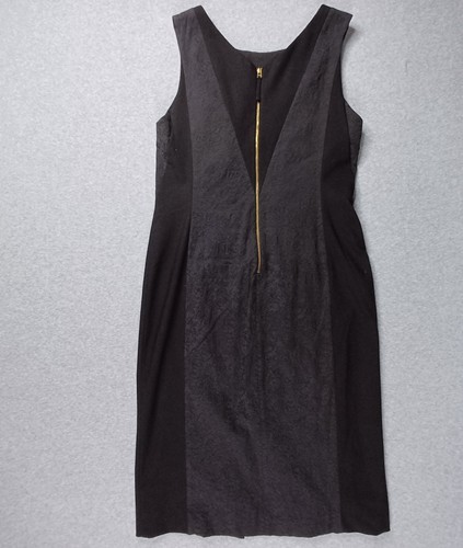 Veronika Maine Dress Womens Black 14 Sleeveless Pencil Brocade Corporate Office - Picture 5 of 13