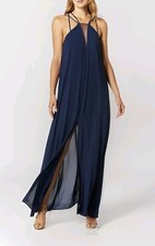 NWT BCBG MAXAZRIA KARINA FRONT SLIT DEEP V-NECK MAXI DRESS SZ XS 268