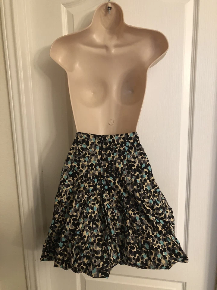 Falda Anthropologie Plenty de Tracy Reese talla 0 multicolor lunares/dobladillo burbuja Foto 4 de 4