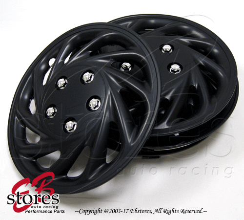 Hubcaps Style#868 15" Matte Black 4pcs Set 15 inch Rim Wheel Skin Cover Hub cap - Bild 2 von 4