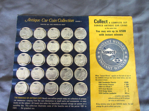 Sunoco Antique Car Coin Collection, Series 1 Romance of Antique Cars, 1901-25