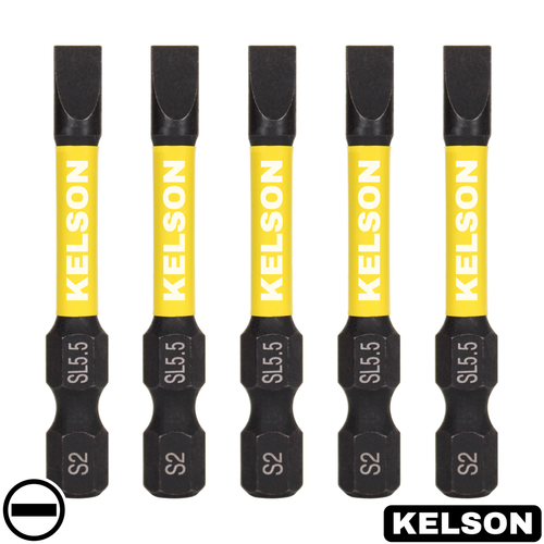 Brocas de destornillador de impacto magnéticas de 1/4" KELSON universales de cabeza plana de 5,5 mm de ranura de 50 mm - Imagen 6 de 13