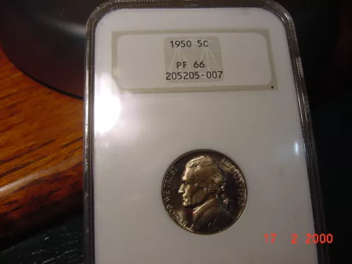 1950 Jefferson Nickel NGC PR66   Extremely scarce Proof  Price Drop