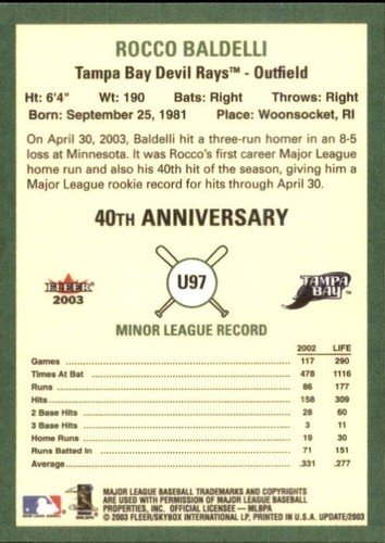 2003 Fleer Tradition Update Base Cards Baseball - Pick Your Card - Picture 157 of 471