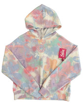 Justice Multi Flower Smiley Fleece Hoodie Pullover Sweatshirt Girls XL 16-18 NEW