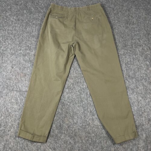 Pantalone uomo Polo Ralph Lauren taglia 36x32 marrone kaki gamba dritta plissettato casual - Foto 2 di 8