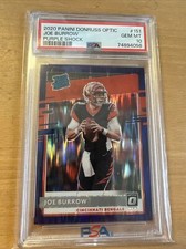 2020 Donruss Optic Joe Burrow Purple Shock Prizm Rated Rookie RC #151 PSA 10