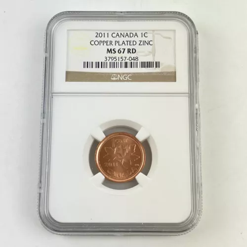 2011 Elizabeth II Canada 1C Cent Coin MS 67 MS67 RD Red NGC Graded