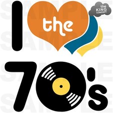 I Love The 70's Retro Iron On T-Shirt Transfer Heart Back to 1970s 70s Seventies