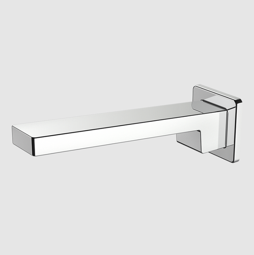 METHVEN 200mm Straight Square Bath Spa Spout PUSH-FIT Chrome