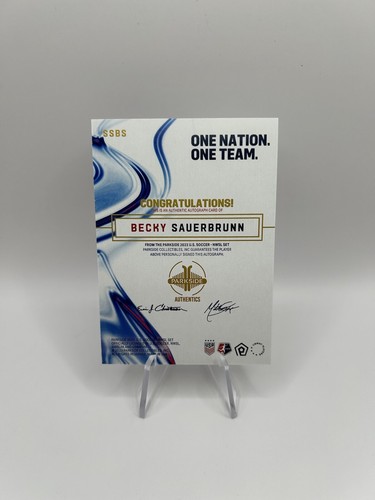 Becky Sauerbrunn 2023 Parkside One Nation BLUE INK AUTO #SSBS /200 NWSL/ USWNT B - Picture 2 of 3