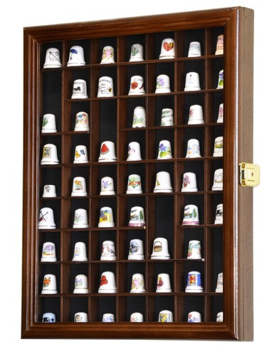 59 Thimble / Small Miniature Display Case Cabinet Holder Wall Rack - Lockable - Picture 12 of 23