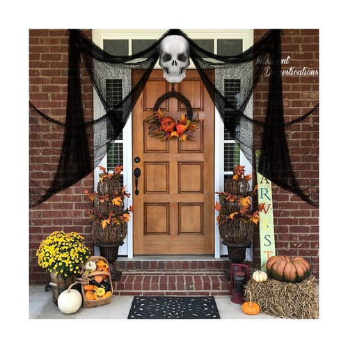 590" x 30" Halloween Panno Raccapricciante Spettrale Decorazioni Halloween Interno Esterno... - Foto 3 di 7
