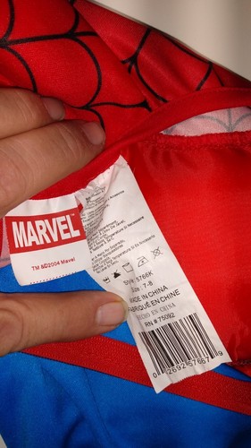 LIKE NEU QUALITY SPIDER MAN Halloween Costume Suit, 7 - 8 SIZE, RED BLUE - Picture 5 of 5