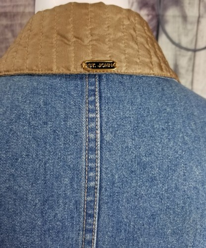 St. John Sport Womens Casual Denim Blazer Jean Jacket front zip Size SMALL - Picture 6 of 10