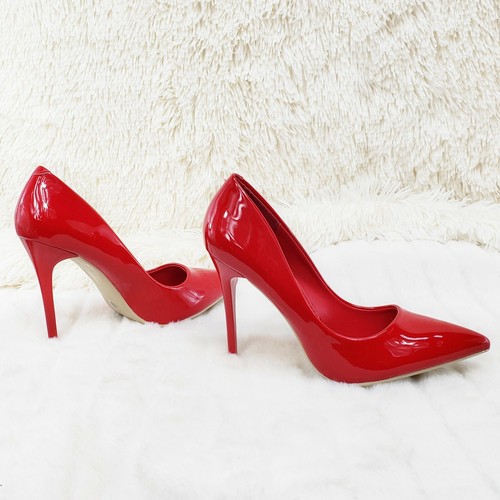 Zapatos de tacón alto WeeBoo con patente roja de 4,5" punta puntiaguda bomba 6,5-11 - Imagen 9 de 12