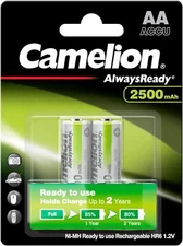 1 x Camelion battery AA Mignon 2500mAh 1.2 Volt 2 blister NI-MH HR6