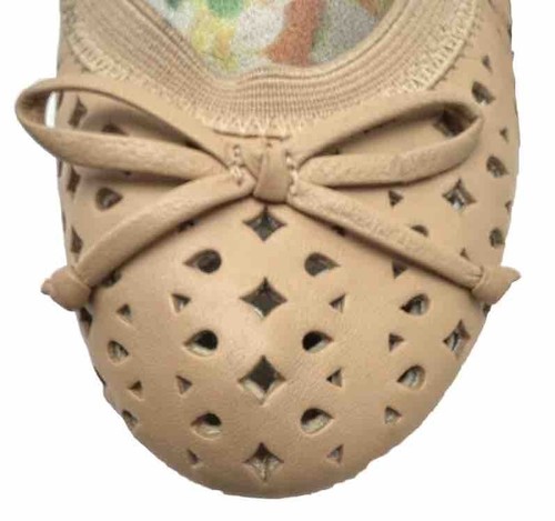 Vionic Ballerinas Damengröße 8 Medium hellbraun Leder Slipper Schleife Zehenpartie - Bild 2 von 10