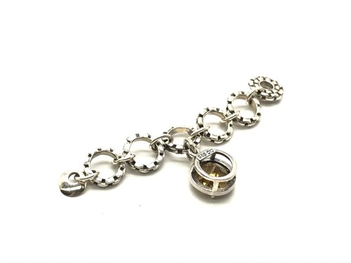 Sterling Silber 925 facettiert rund cognac orange Citrin Kreis Glieder Anhänger - Bild 3 von 3