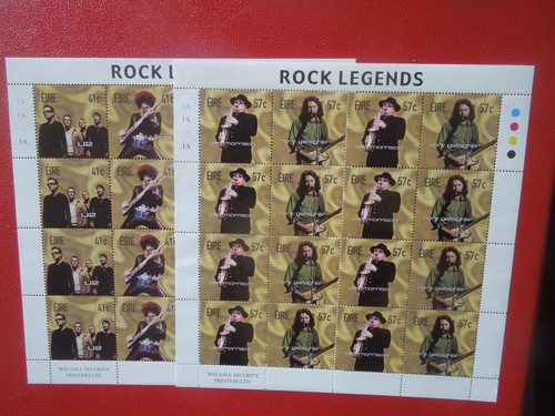 G6221 IRLANDA 2002 ROCK LEGENDS 2 X HOJAS M/S DE 16 MNH ESCASO - Imagen 2 de 2