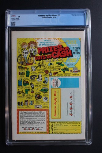 Amazing Spider-Man #125 ORIGIN 2nd MAN-WOLF 1973 1st ROSS ANDRU-p title CGC 6.0 - Picture 2 of 2