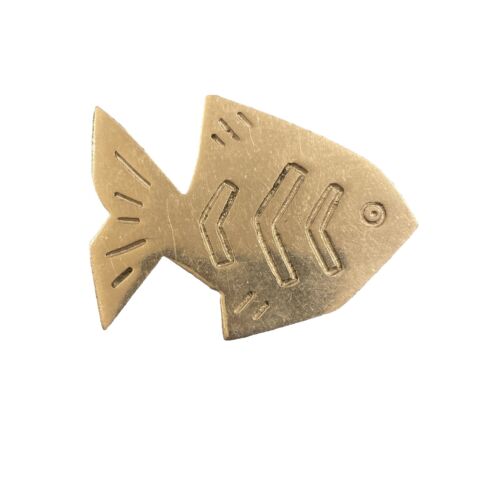Vintage 70er Jahre Modernist Aluminium Fisch Brosche Anstecknadel Schmuck - Bild 2 von 5