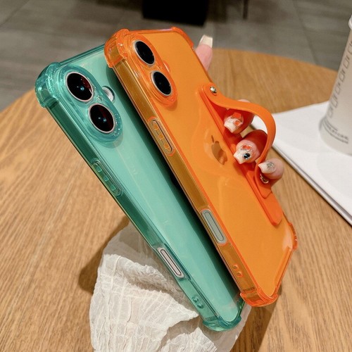 Custodia telefono per iPhone 16 15 Pro Max 14 13 12 cinturino fluorescente trasparente cover - Foto 4 di 19