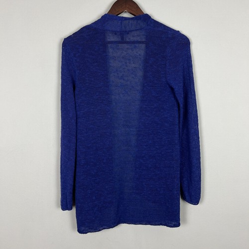 Eileen Fisher Strickjacke Pullover PP Petite Lila Leinen Baumwolle Offen Strick Coastal - Bild 7 von 11
