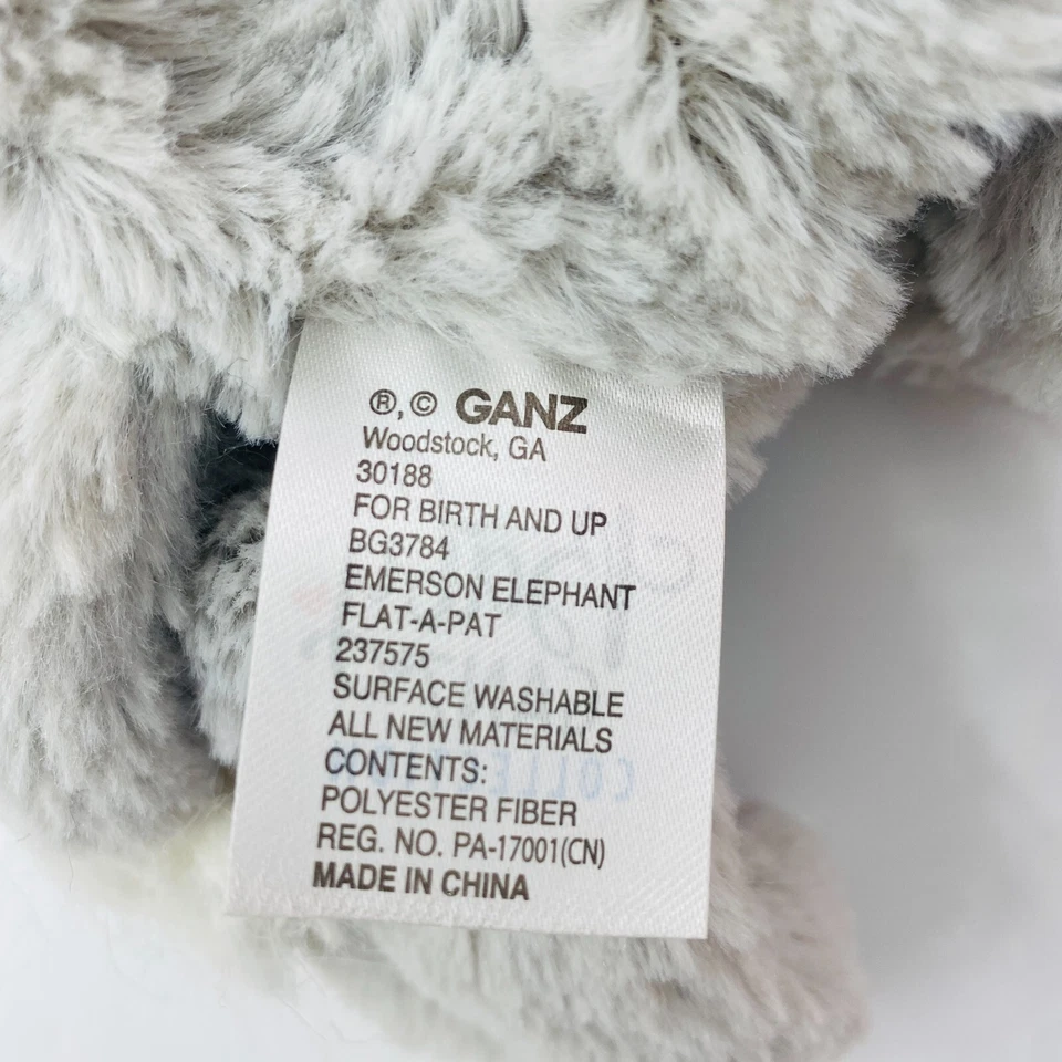 Manta de seguridad Baby TOTALMENTE gris elefante Lovey felpa Emerson suave plana A Pat Foto 4 de 4