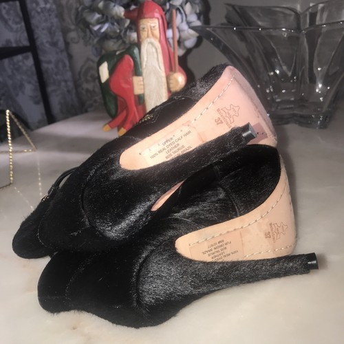 ALICE + OLIVIA Women's Black Donnie Captoe Calf Hair Ankle Boots Booties US 7 - Picture 7 of 10