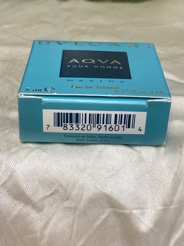 BVLGARI AQVA MARINE POUR HOMME 5ML EDT MINI SPLASH (NEW WITH BOX) - Picture 6 of 9