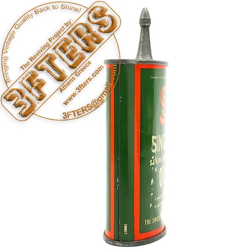 SINGER Vintage Sewing Machine Oiler Tin Can Metal Oil Container 3 Fl. Oz Empty - Picture 5 of 7