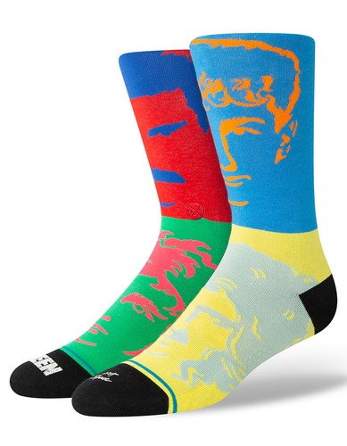 Stance Men's M 6-8.5 Hot Space Queen Crew Casual Socks Freddie Mercury Blue Red - Picture 1 of 3