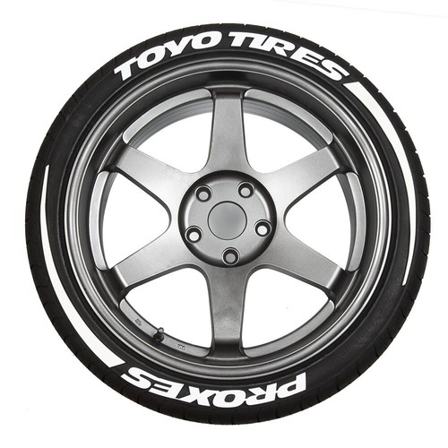 4 Tires Kit Permanent Tire Rim 1.20'' 15''-24'' Lettering Sticker TOYO TIRES - Picture 15 of 16