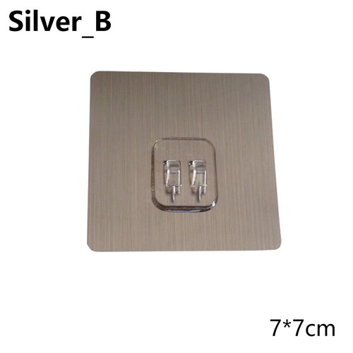 1/4Pcs Self Adhesive Wall Mount Hanger Sticker Hooks Transparent Silver Hook - Picture 19 of 22