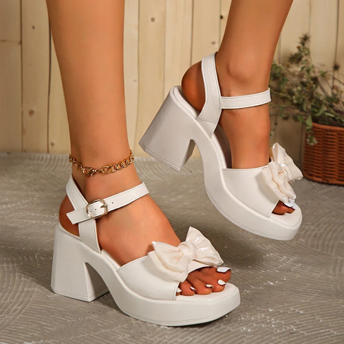 New Comfort Elegant Casual Banquet High Heel Sandals Fashion Thick Heeled Shoes - Picture 10 of 13