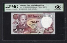 Colombia 5000 Pesos 04-07-1994 P440 Uncirculated Grade 66