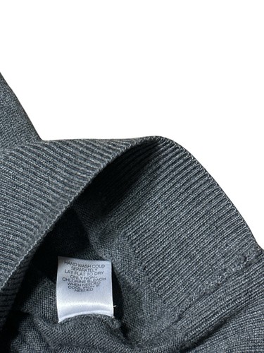 Turnbury Extra Fine Merino Wool V-Neck Pullover Gray Men's Sweater Size L - Picture 4 of 9