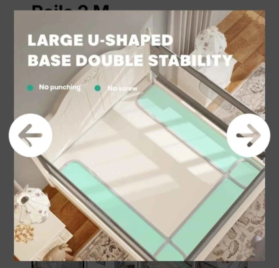  MHOMER 54" Bed Rail Guard for Toddler or Adult – Foldable Safety Bedside Bumper - Image 4 of 4