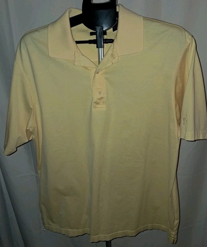 PGA Tour Golf Shirt Mens Size LG Yellow Short Sleeve Polo Moisture Wick  - Picture 1 of 4