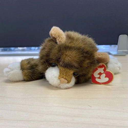 Vtg 1997 Ty Classic SPICE The Tabby Cat Plush Stuffed Animal with Blue Ribbon