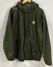 Carhartt J162 Shoreline Storm Defender Green Hooded Jacket Men's L Tall