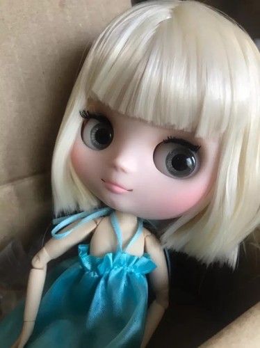 8 Zoll Middie Blythe Puppe aus Fabrik Gelenk Körper Spielzeug mattes Gesicht weiße Haare Augen bewegen - Bild 6 von 24