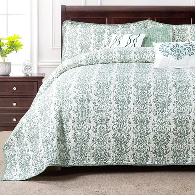 6-Piece Mayfair Printed Microfiber Quilt Set Soft Bedspread for Queen/King Size